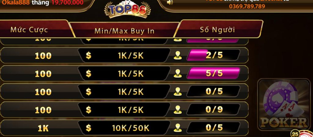 Game Bài Poker – Sân chơi game bài đổi thưởng của cao thủ