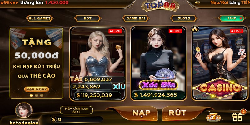 Giới thiệu sơ lược về sảnh Live Casino TOP88