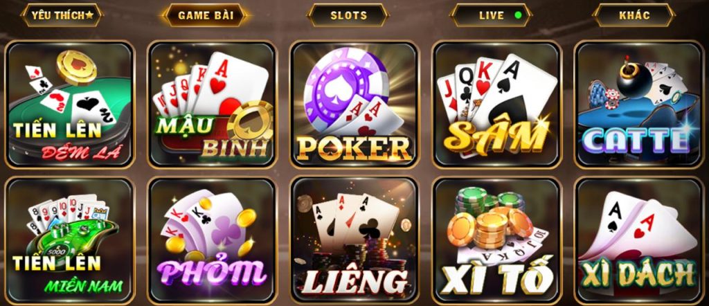 Kho game bài đa dạng tại Sảnh Game Bài TOP88